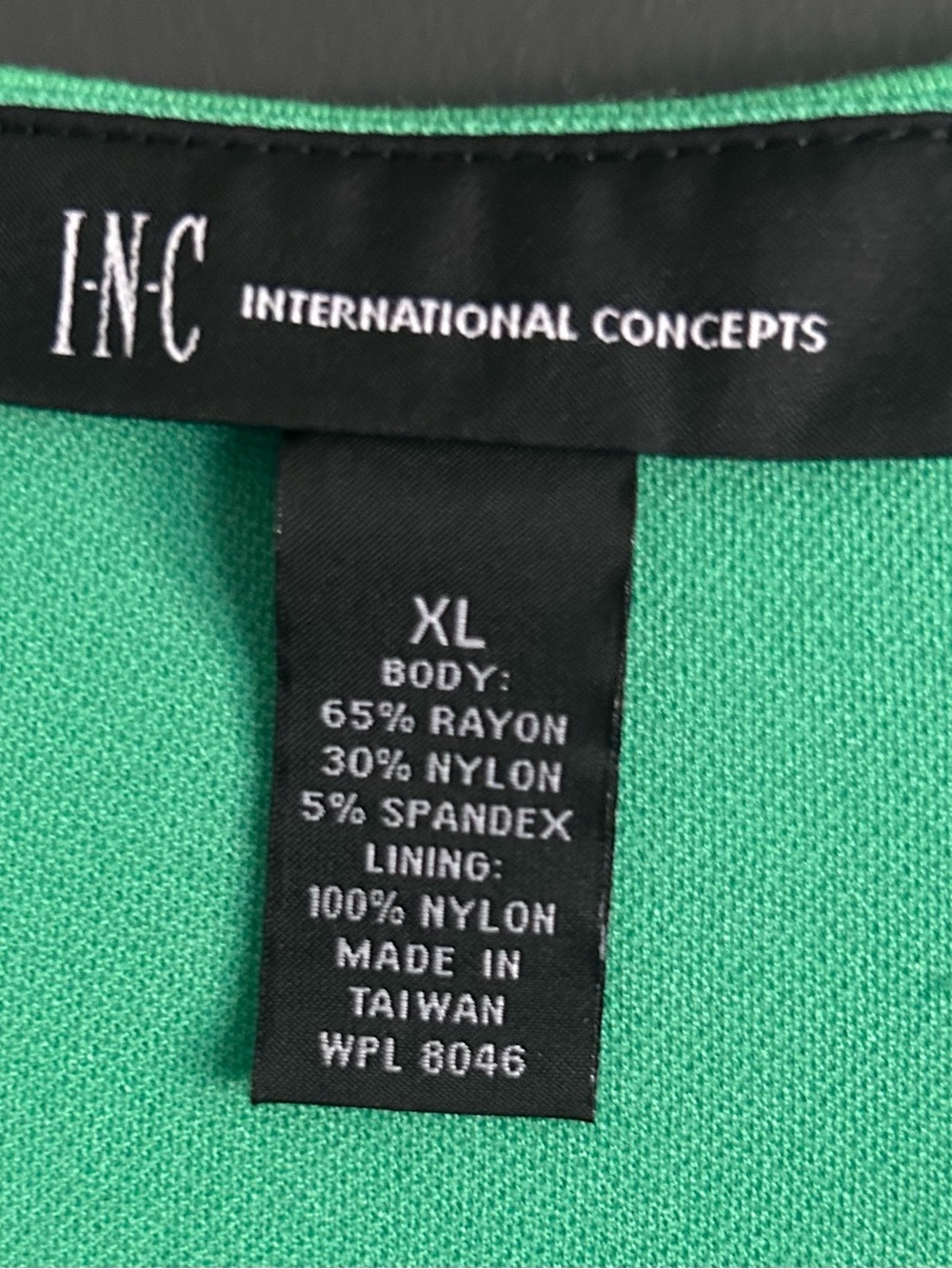 INC International Concepts Green and Black Zip-Front Mini Dress Size XL - Picture 4 of 5